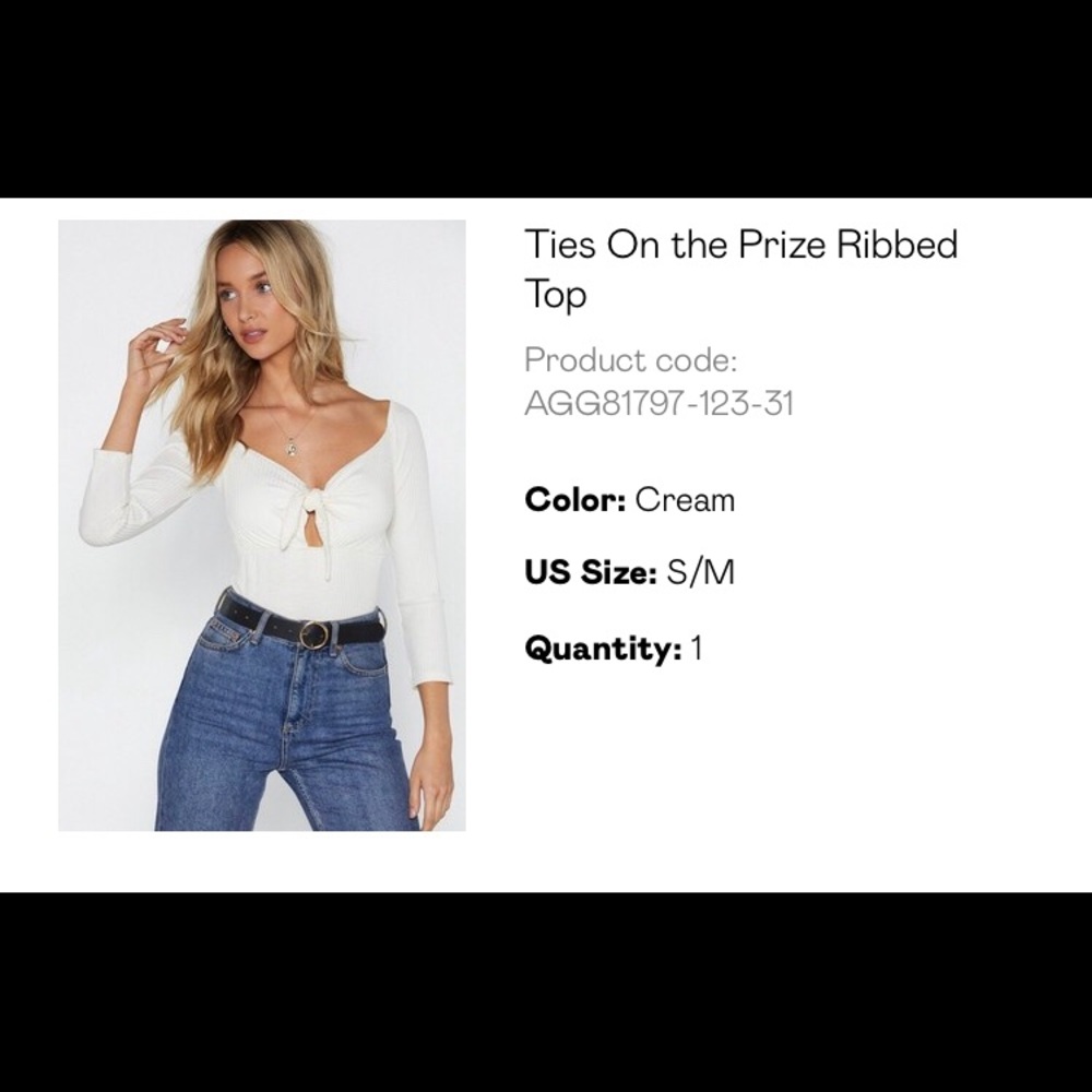 Nastygal White Bow Top